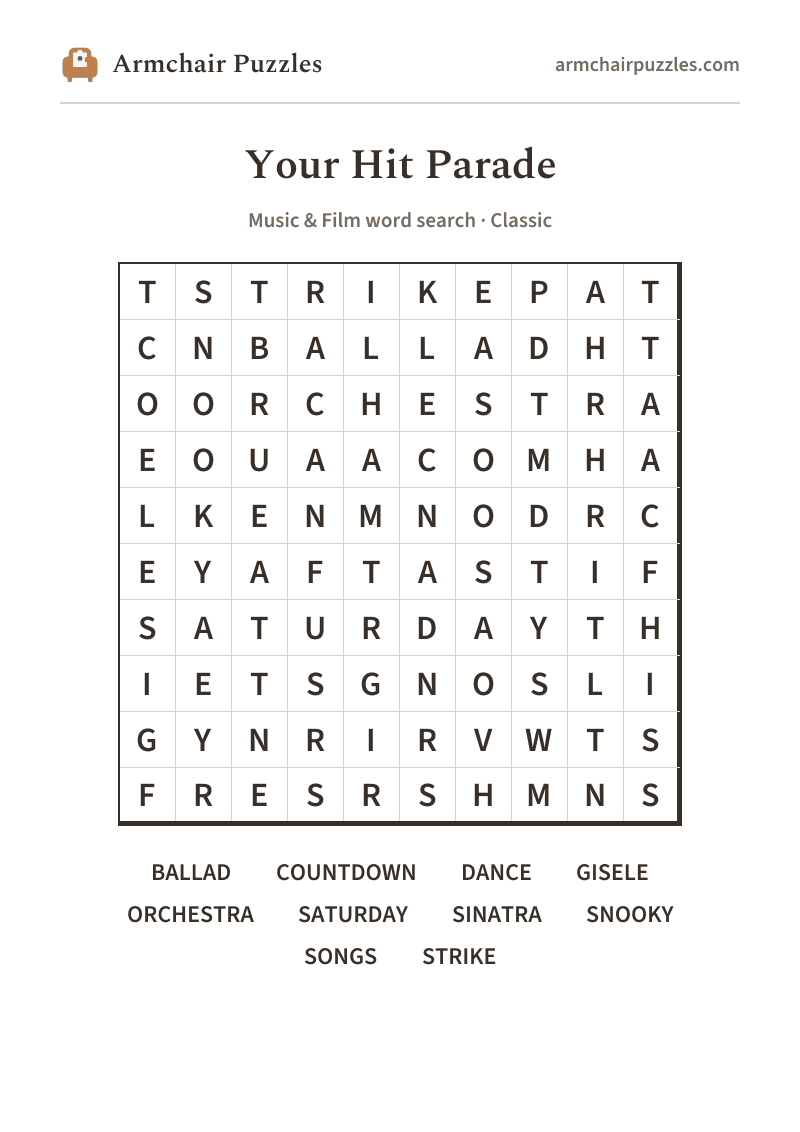 The printable Radio Days word search sheet