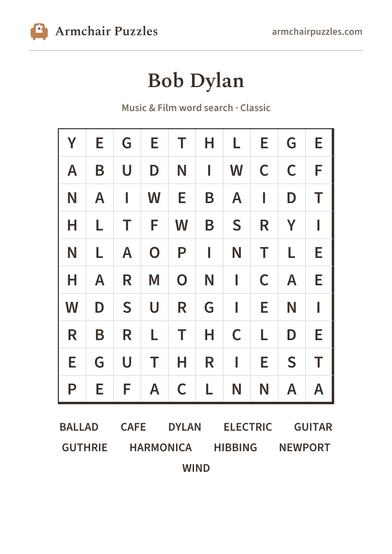 The printable The Songwriter's Notebook word search sheet in large print