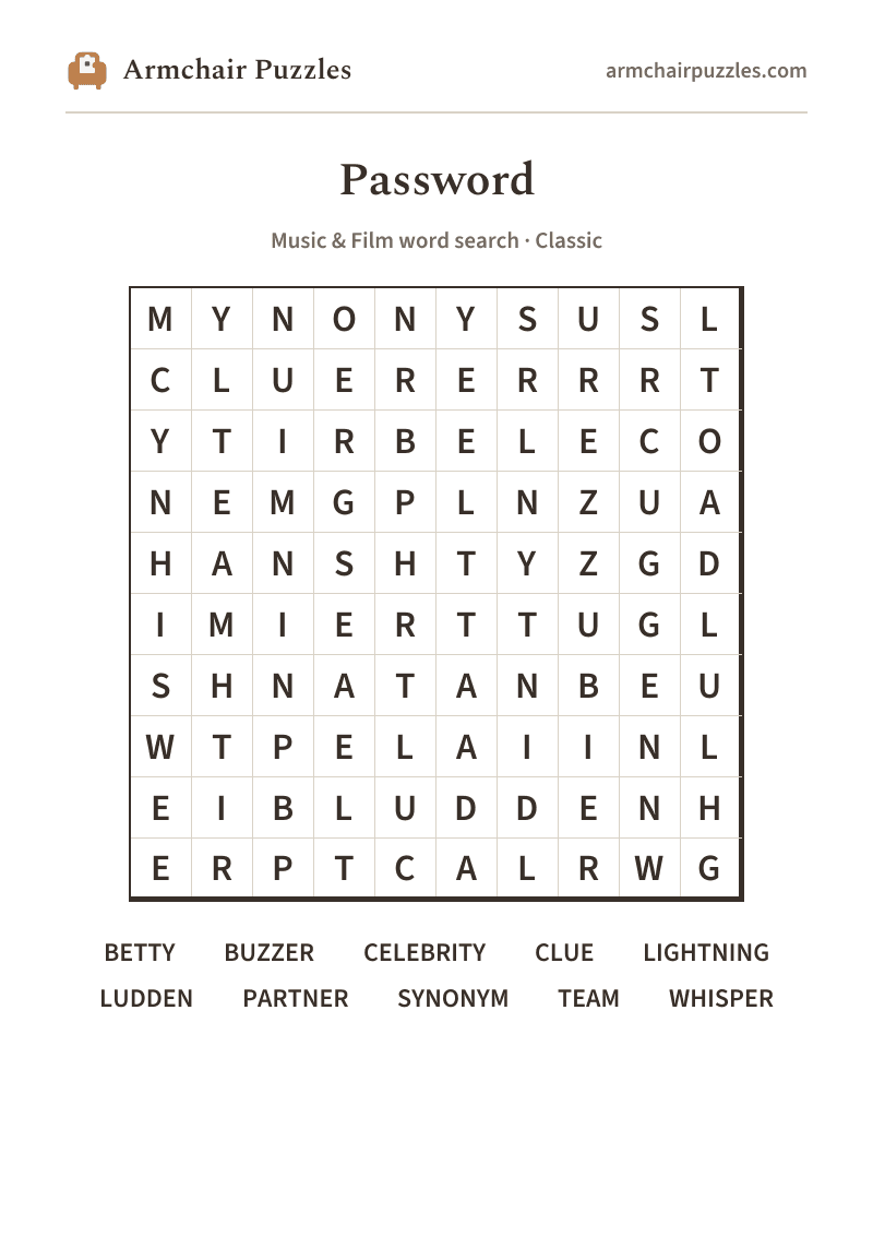 The printable The Bonus Round word search sheet in large print