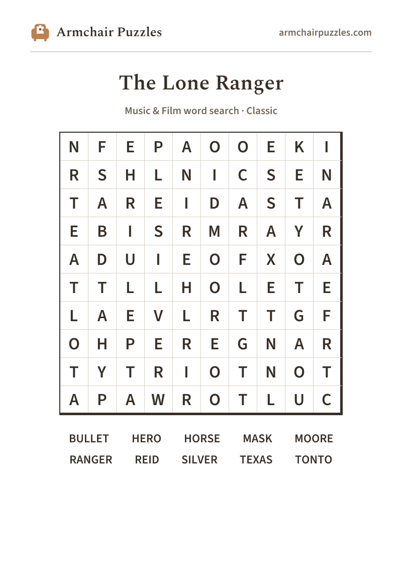 The printable The Town Sheriff word search sheet