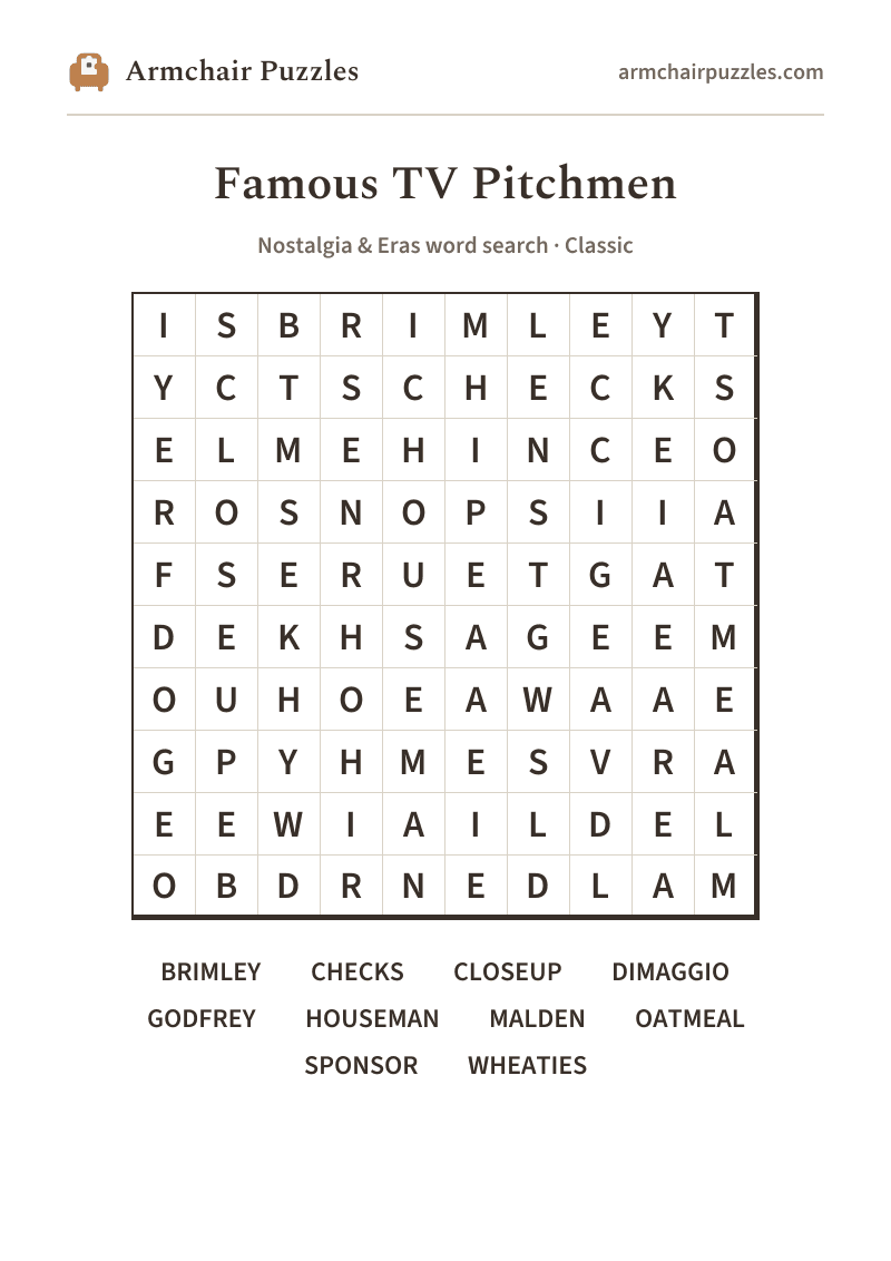 The printable The Slogan word search sheet in large print